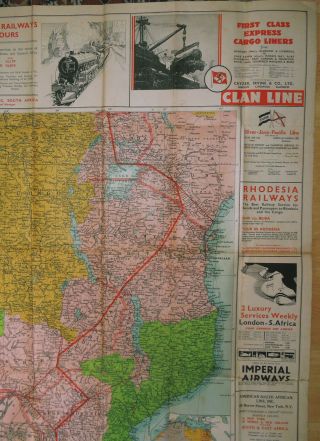 THE ' SOUTH AFRICA ' PAPER MAP OF CENTRAL & SOUTH AFRICA - 1935 5