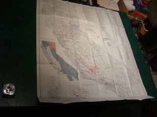 Outline Geologic Map Of California W Oil & Gas Wells 1955,  Aprox 38x44