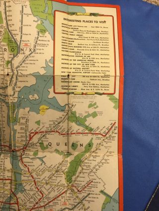 1947 Vest Pocket Map of York City Subway Map Antique COLOR American Legion 4
