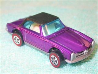 1969 Hot Wheels Redlines Mercedes Benz 280 Sl In Purple Color - Hkong