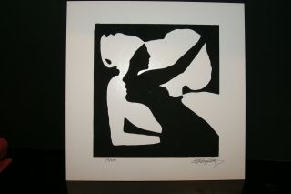 1970 Serigraph Optical Illusion Black & White Art Signed Limited Edition 19/200