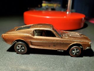 Vintage Hot Wheels Redline US Copper Custom Mustang w Champ / Brown interior 2