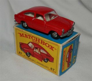 1960s.  Matchbox.  Lesney 67 Volkswagen Vw 1600 Tl,  Chrome Wheel.