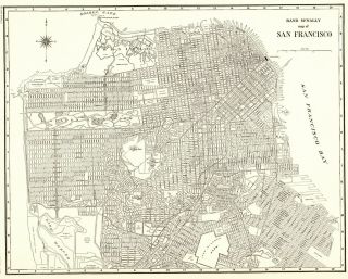1942 Antique San Francisco Map Vintage Map Of San Francisco California 6936