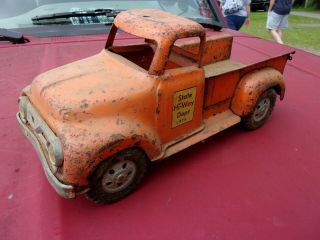 1956 Vintage Rare Orange Tonka State Hi - Way Dept 975 Pickup Truck
