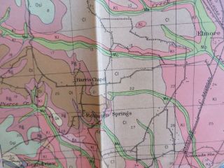 1911 Antique Color Map Elmore County Alabama Titus Tallassee 27X29 0473 4