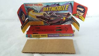 Corgi Toys 267 Batman Batmobile Inner Plinth And Brown Cardboard Rare