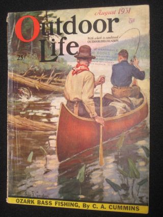 Rare Outdoor Life Complete 80 Pg Mag 8/1931 Philip Goodwin Fishing Canoe Cover