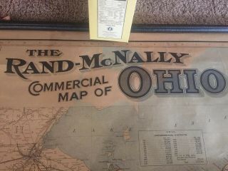 The Rand - Mcnally Commercial Map Of Ohio - Huge 1906 - 45 X 56”
