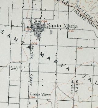 1905 Lompoc California Santa Maria Santa Ynez Antique Usgs Topographic Topo Map