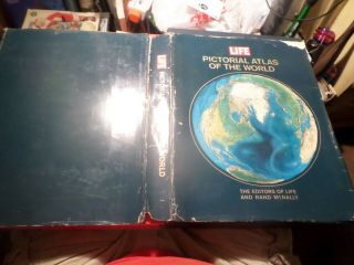 VINTAGE Life Pictorial Atlas of the World in sleeve 1961 & massive wall poster 2