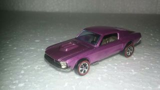 Hot Wheels Redline Mustang Hk 1967 Deep Dish Purple Restored