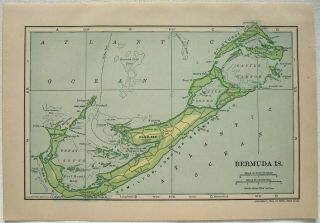 1910 Map Of Bermuda By Dodd Mead & Company.  Antique