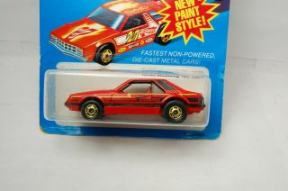 Hot Wheels The Hot Ones 1979,  1981 Turbo Mustang Red In Blister.  Hong Kong. 2