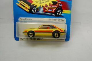 Hot Wheels 1979,  1980 The Hot Ones Turbo Mustang Yellow In Blister,  Hong Kong 2