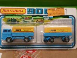 Matchbox Lesney 900 Series Tp1 Nib Rare Blue Mercedes Truck And Trailer