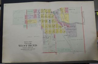 Wisconsin,  Washington County Map 1915 City Of West Bend,  Two Double Pages Q2 22
