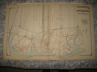 Antique 1916 Southampton West Hampton Speonk Quogue Remsenburg York Map Rare