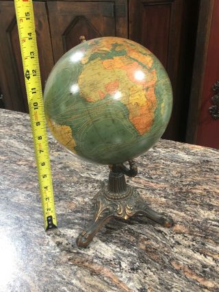 Antique Terrestrial 8 Inch Globe C S Hammond Company York Dated 1929 6