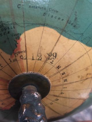 Antique Terrestrial 8 Inch Globe C S Hammond Company York Dated 1929 9