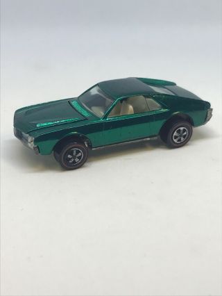 Hot Wheels Redline 1968 Custom Amx Green W/ White Interior All