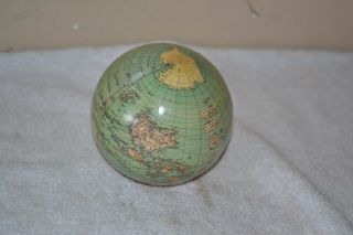 Wc Small Vintage World Globe.  12 Inch Diameter.  Dated 1921