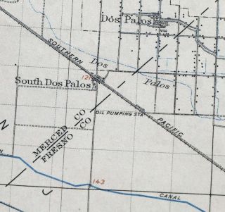 1913 Panoche California Dos Palos Antique Usgs Topographic Topo Map