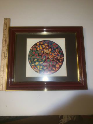 KEITH HARING UNTITLED 1989 FRAMED POSTER PRINT Framed Circle Of Life 2