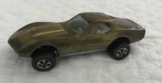Hot Wheels Redline 1968 Custom Corvette Metallic Gold / Yellow Rare
