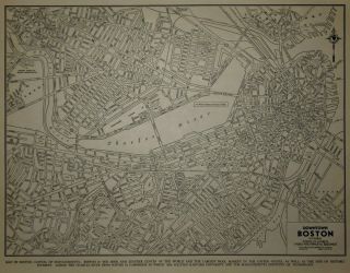 Vintage World War Wwii 1942 World Atlas City Map Boston,  Ma Cambridge Mass L@@k