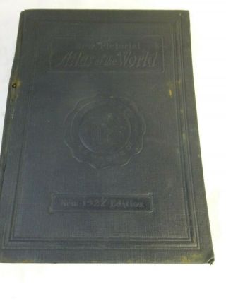 Vtg 20s Pictorial Atlas Of The World Census Edition Book Colored Prints - Ja