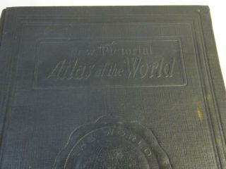 Vtg 20s PICTORIAL Atlas of the World Census Edition BOOK Colored Prints - JA 2