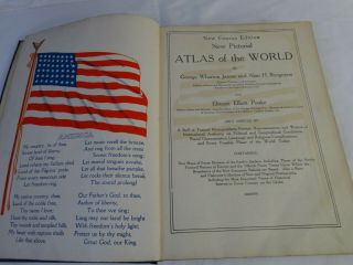 Vtg 20s PICTORIAL Atlas of the World Census Edition BOOK Colored Prints - JA 3