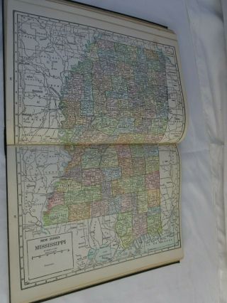 Vtg 20s PICTORIAL Atlas of the World Census Edition BOOK Colored Prints - JA 5