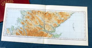 Vintage Cloth Os Map Of Scotland - Sutherland & The Highlands - 1924 Framing
