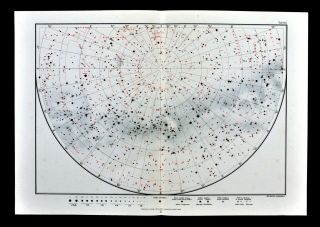 Aequinoctium 1925.  0 Star Map Astronomy Chart South Sky Constellations Centaurus