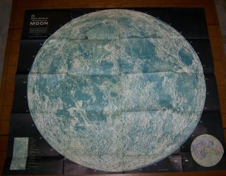 Vintage Map Of The Moon - Great Conversation Piece - Giant Size - Not Death Star
