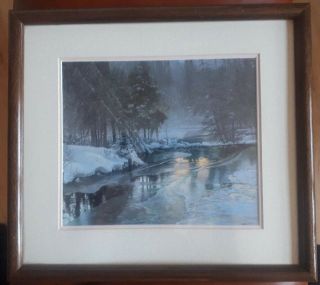 Robert Bateman (1930) Moose At The River Lithograph Painting Print Rare
