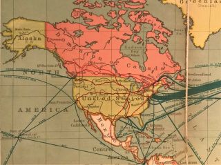 1921 Philips ' Comparative Wall Atlas Political Map Canvas Back Rare 4