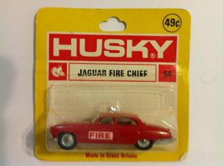 Rare Large Version Husky Jaguar Mark X Fire Chief Car Mibp (corgi Juniors)
