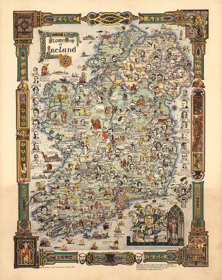 Story Map Of Ireland 1936 75cm X 59.  5cm Art Print