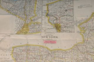 ANTIQUE 1916 MENDENHALL ' S GUIDE AND FOLD OUT LINEN BACKED MAP OF YORK STATE 7