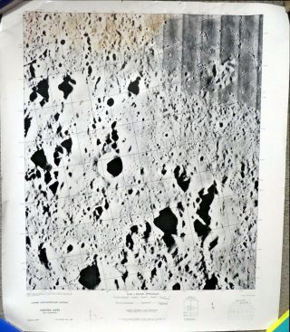 Apollo Era Nasa Moon Map (1968) First Edition - Montes Alpes