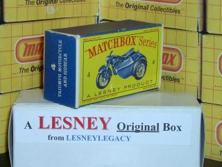 Matchbox Lesney 4c Triumph Motorcycle & Sidecar Type D Empty Box Only