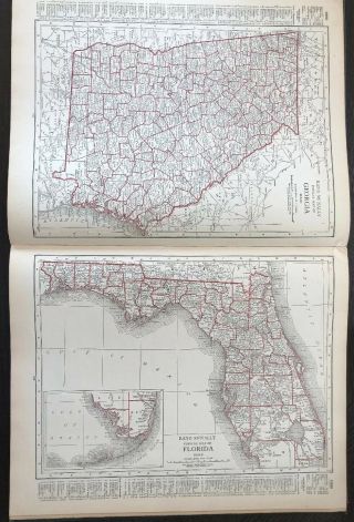 Antique Vintage Rare 1921 Excelsior Atlas Of The World By Rand McNally 8