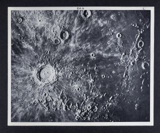 1960 Lunar Atlas Moon Map Photo Kepler E4 - B - Surface Craters - Lick Observatory