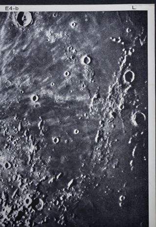 1960 Lunar Atlas Moon Map Photo Kepler E4 - b - Surface Craters - Lick Observatory 4