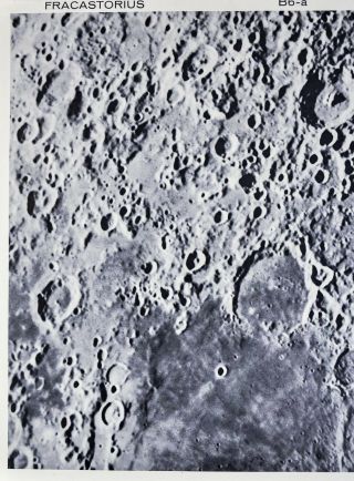 1960 Lunar Atlas Moon Map Photo Map - Fracastorius B6 - - a Lick Observatory Crater 2