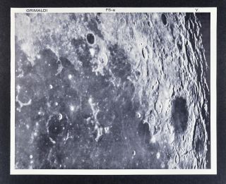 1960 Lunar Atlas Moon Map Photo Map - Grimaldi F5 - A Yerks Observatory - Craters
