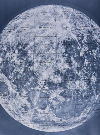 1960 Photographic Lunar Atlas Moon Photo No.  2 - Full Moon - Field Grid Index 2